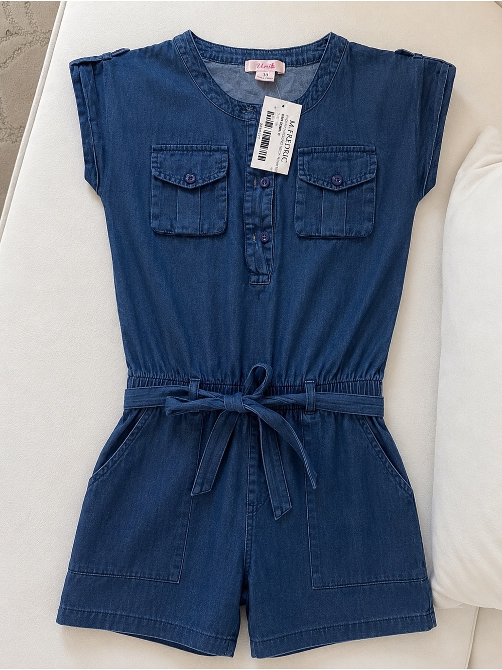 Blue Shorts Romper by UNIK size 10 girls NWT